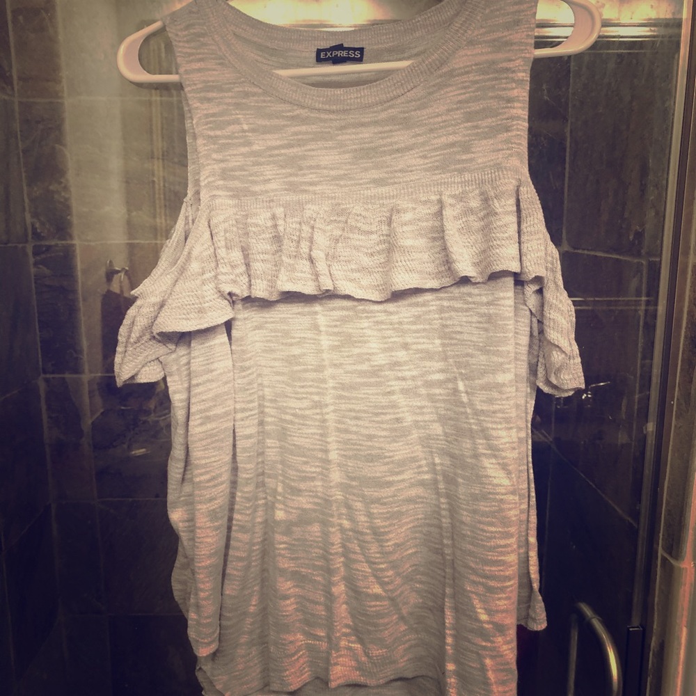 Cold Shoulder Ruffle Sweater